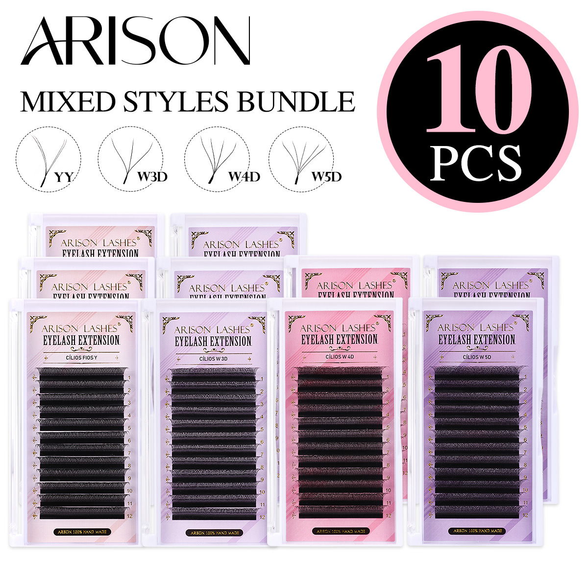 Eyelash Extension Volume Styles - ARISON 10 Kutu Hacimli Kirpik Uzatma