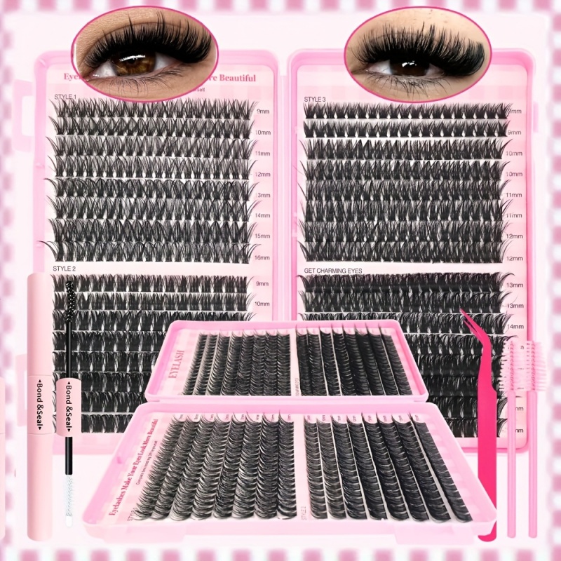 Eyelash Extension Volume Styles - 30/40/50/60/80/100D, Kalın 9-16mm Pembe Kirpik Kitleri,