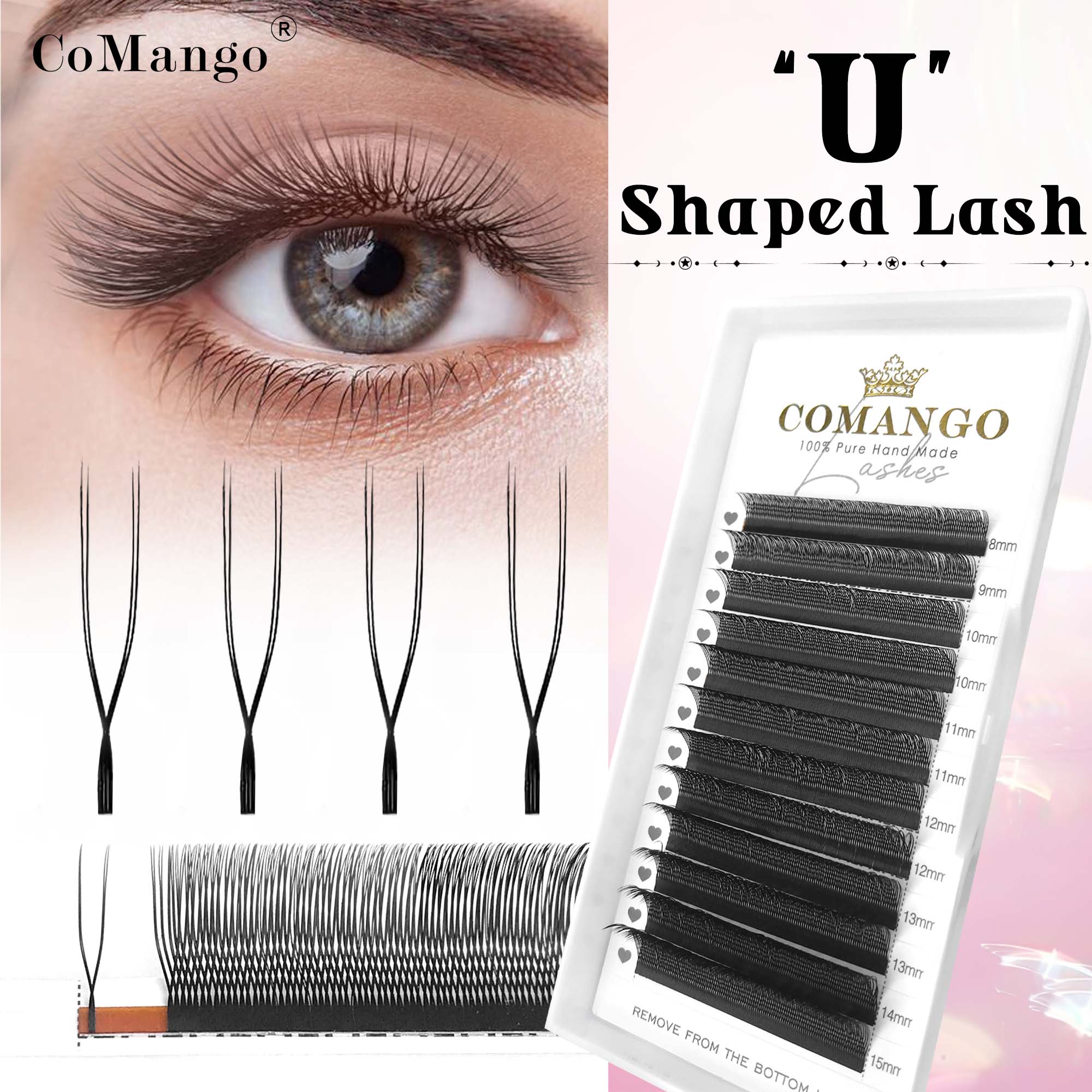 Eyelash Extension Volume Styles - CoMango U şekilli paralel çiçek kirpikler